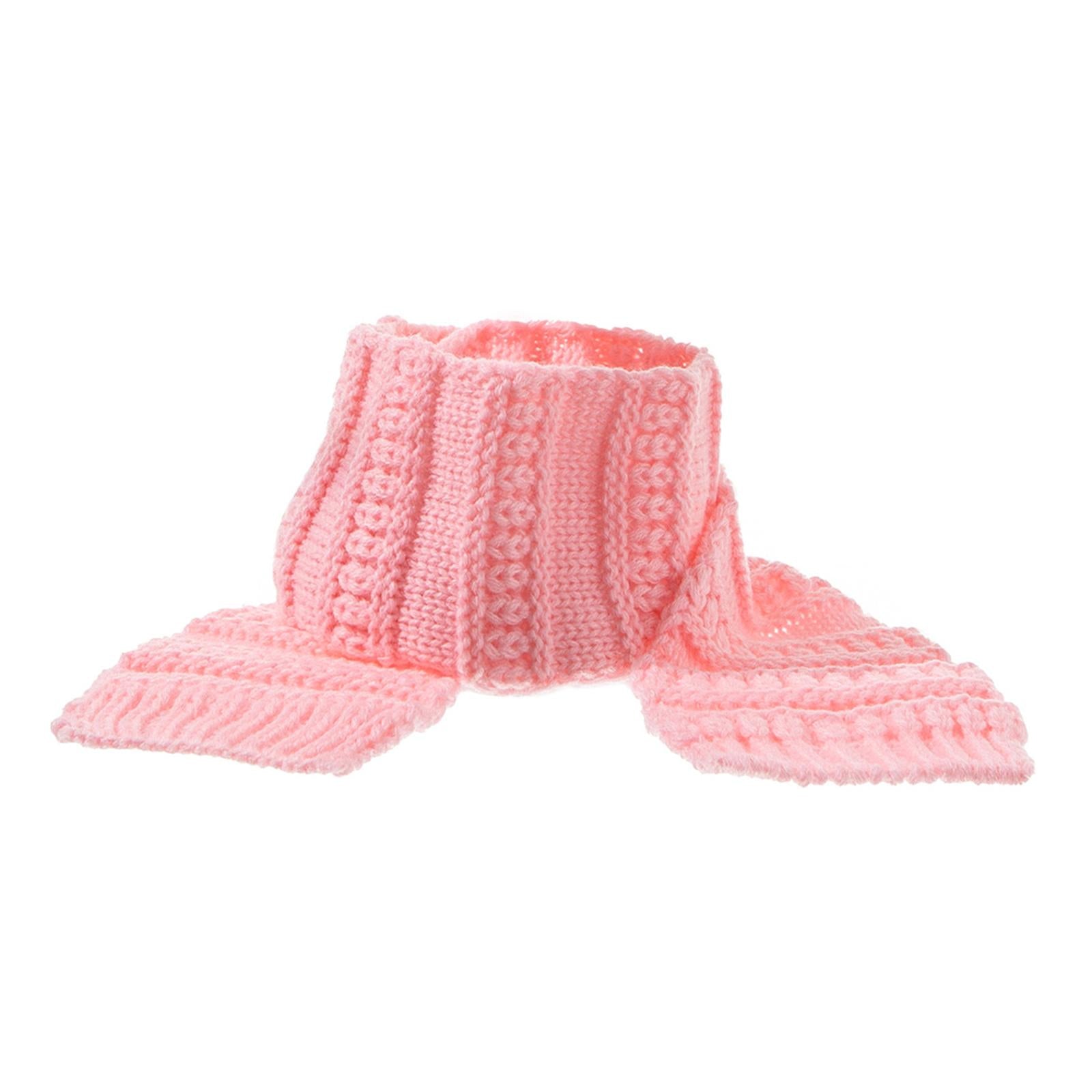 2Pcs Baby Winter Warm Hat Kids Knit Beanie Scarf Set Windproof Pink Scraf