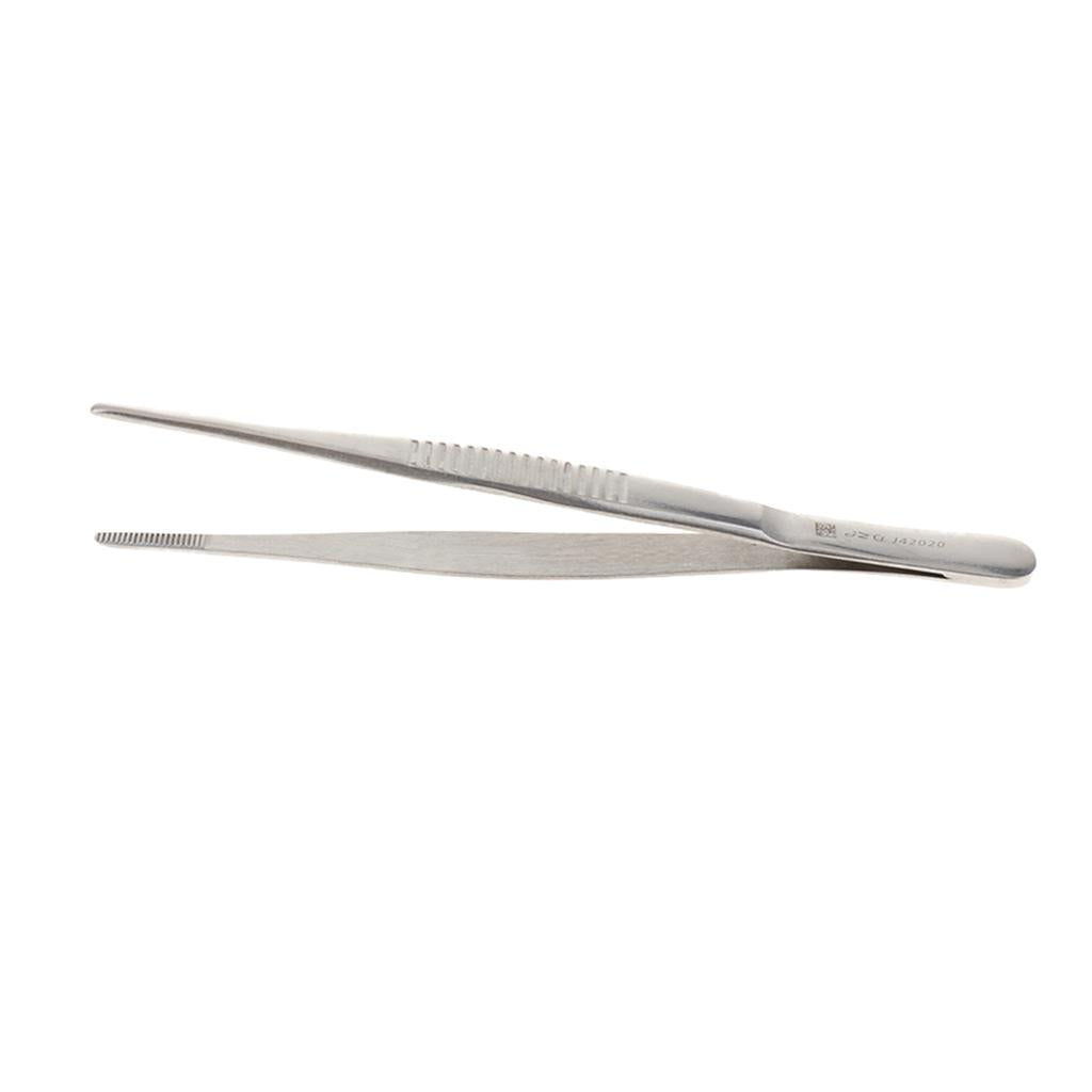 Long Stainless Steel Straight Tweezers for Detailed Work 14cm Length A