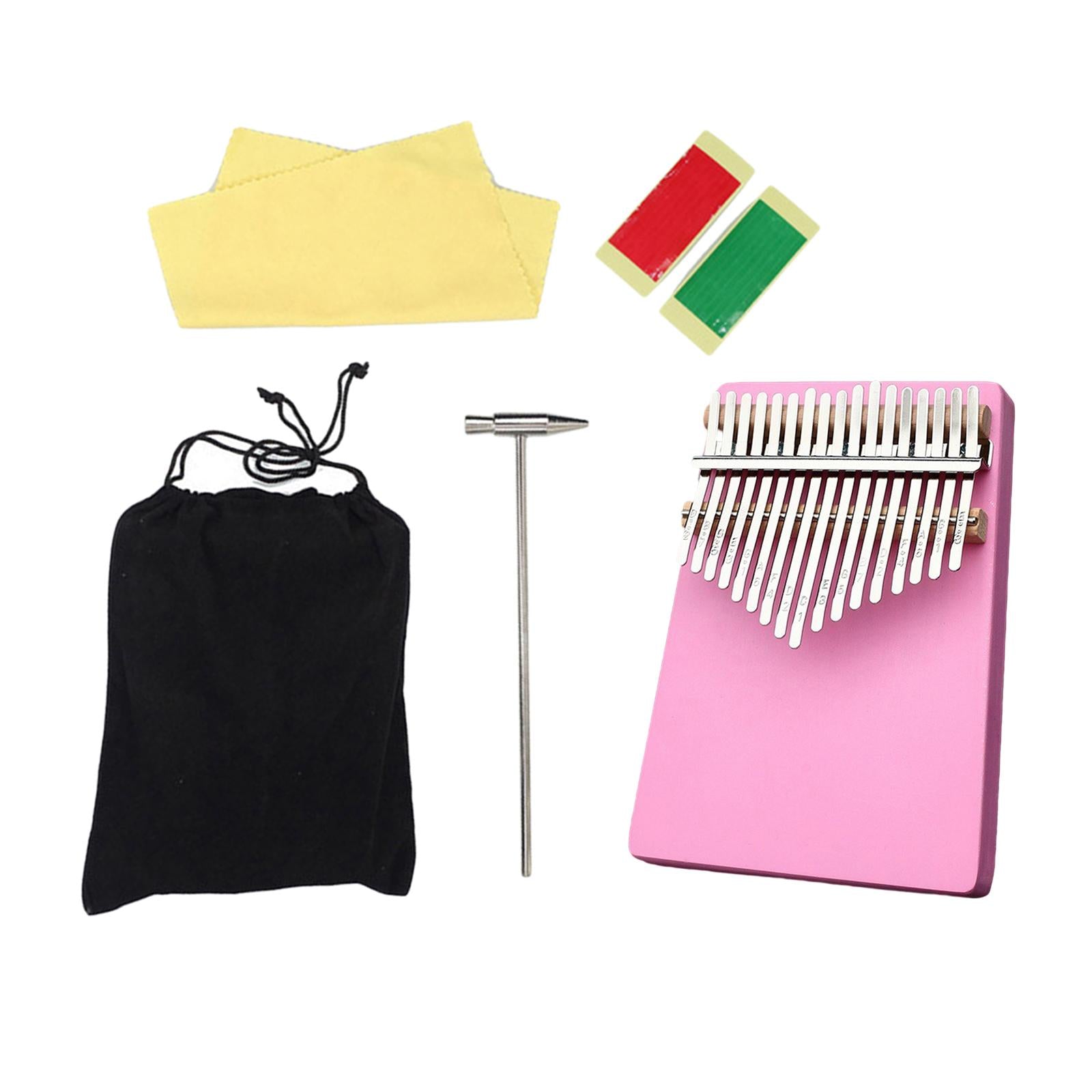 Kalimba Thumb Piano 17 Keys Easy to Play Gift Accessories Beginners Pink
