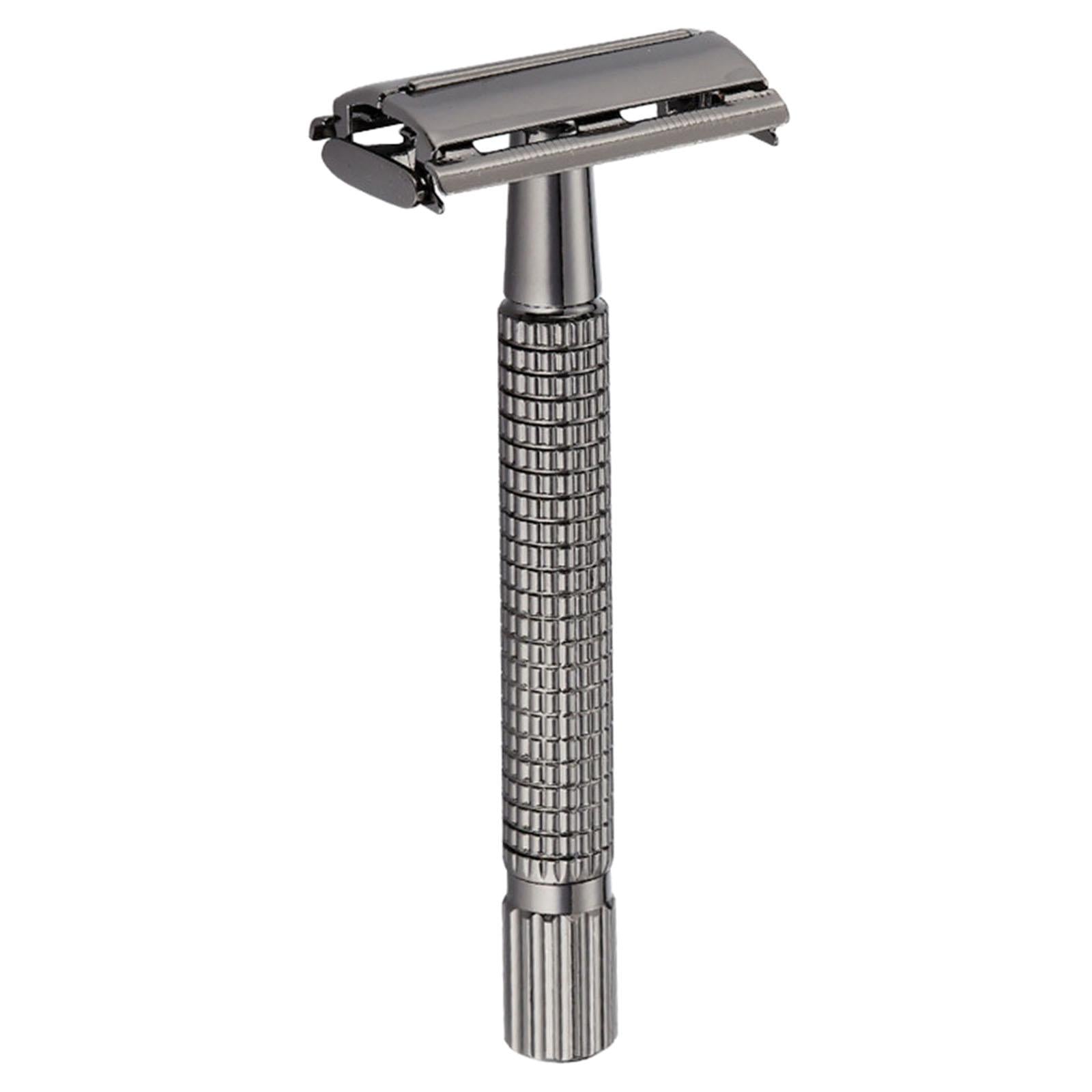 Manual Safety Razors Double Edge Shaver Beard with 5 Blades Long Handle