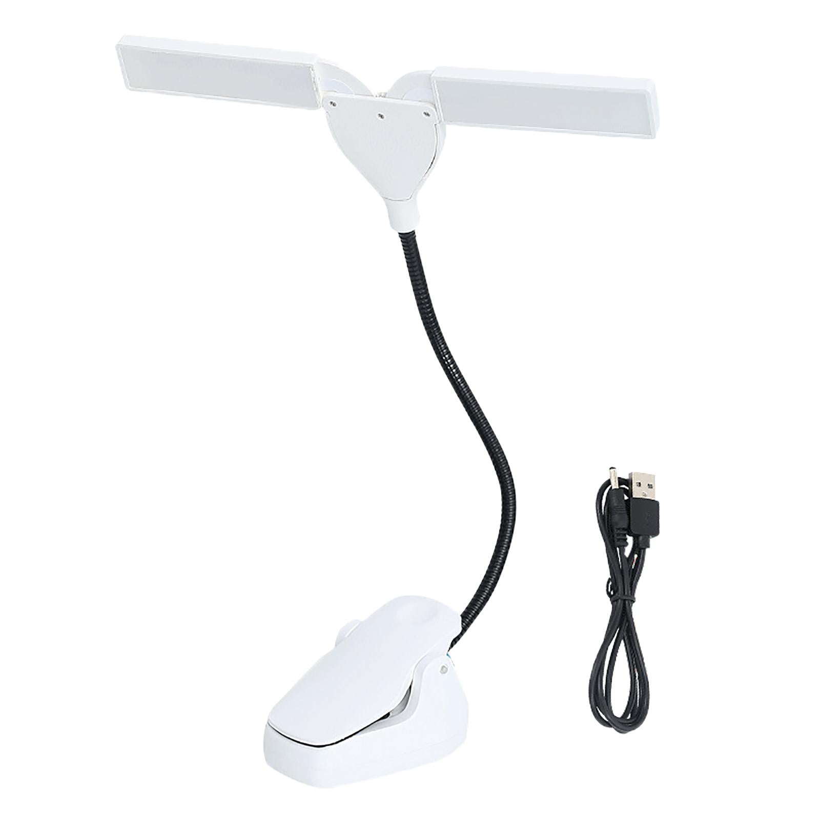 Music Stand Light Gooseneck Lamp for Piano Headboard Table Battery White