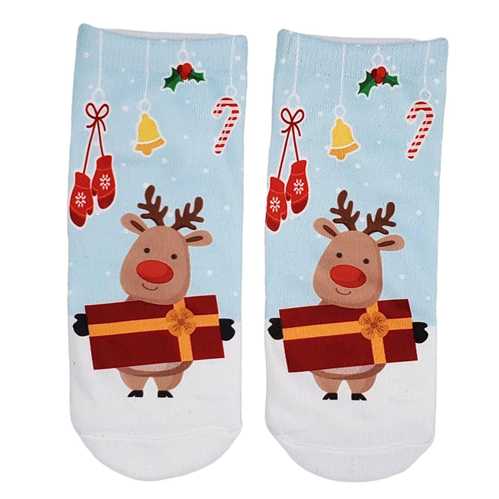 Fashion Low Crew Socks Chrismas Short Sock Breathable for Girls Boys Men Cute Deer Present