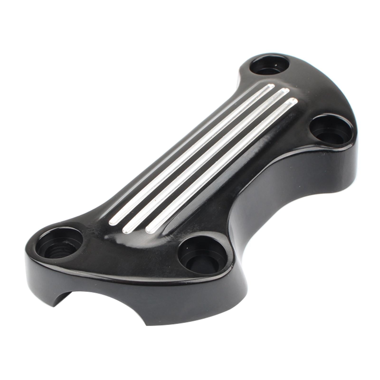 Handlebar Riser Mount Top Clamp Bar Cover for Harley Touring Black+Silver