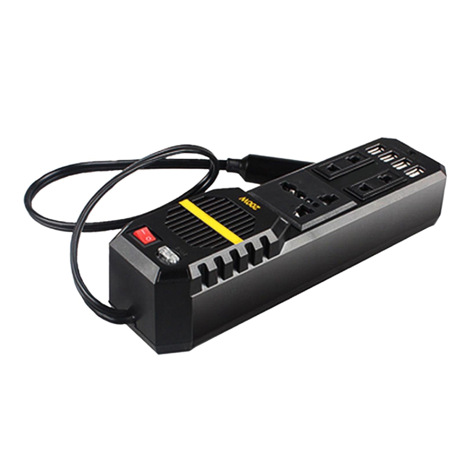 200W Car Power Inverter Fast Charging Car Port 4 USB Fit for Laptop Phone