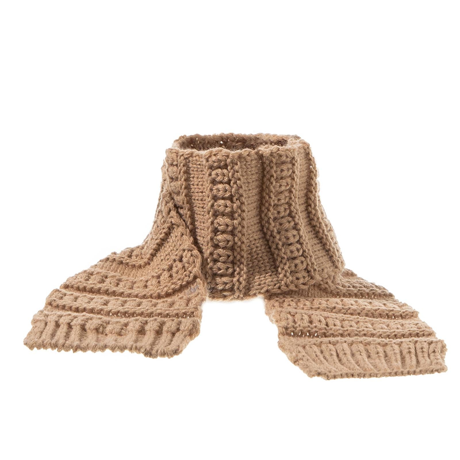2Pcs Baby Winter Warm Hat Kids Knit Beanie Scarf Set Windproof Khaki Scraf