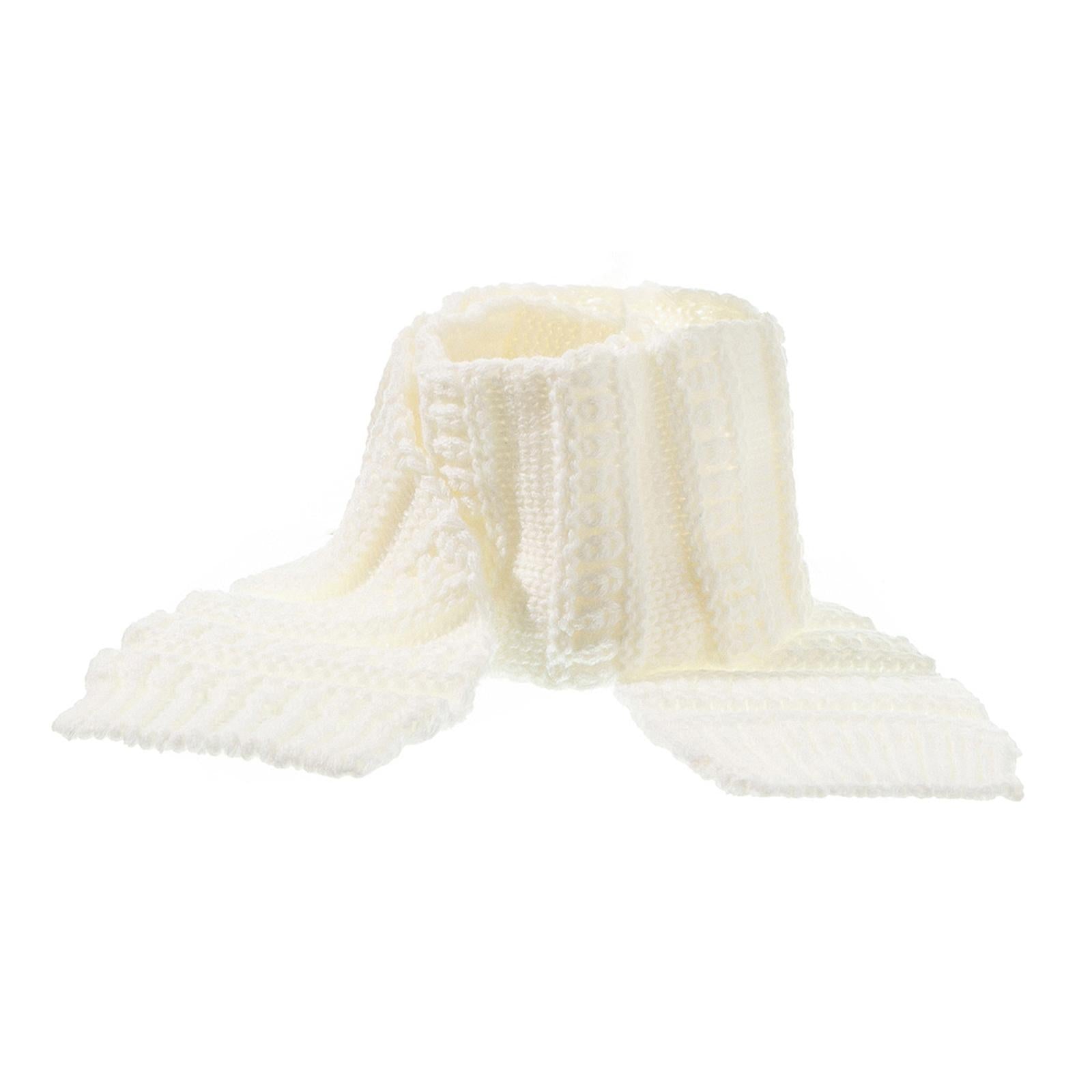 2Pcs Baby Winter Warm Hat Kids Knit Beanie Scarf Set Windproof White Scraf
