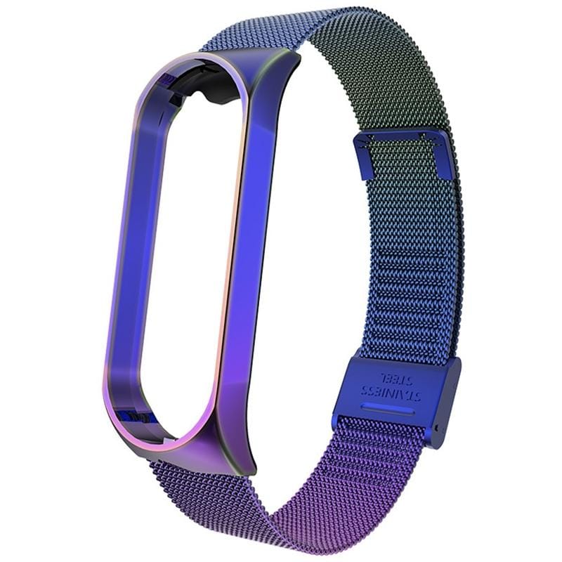 For Xiaomi Mi Band 4 / 3 Milanese Metal Replacement Strap Watchband, Color:Colorful