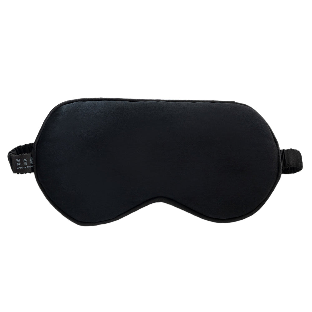 16 Momme Sleep Nap Mulberry Silk Eye Mask Elastic Headband Soft Eye Cover Eyeshade - Black