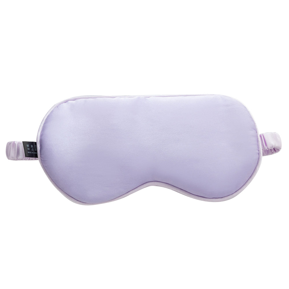 16 Momme Sleep Nap Mulberry Silk Eye Mask Elastic Headband Soft Eye Cover Eyeshade - Light Purple