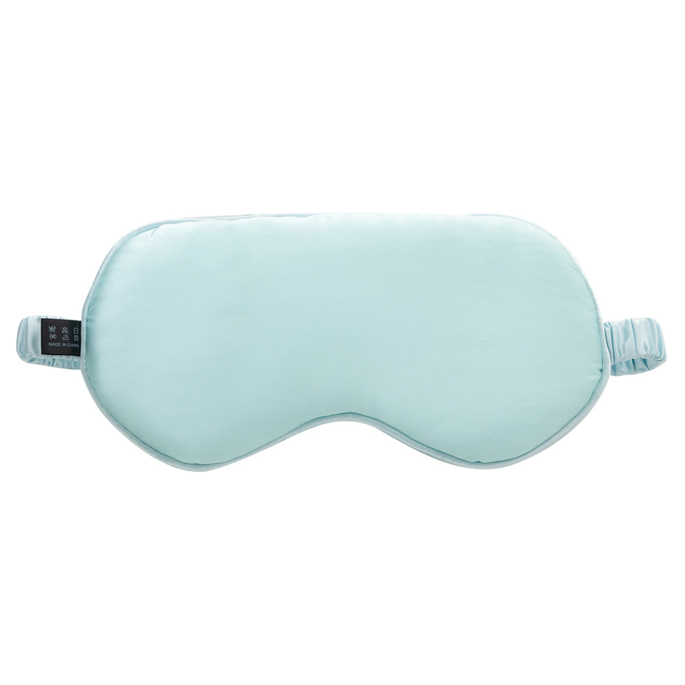 16 Momme Sleep Nap Mulberry Silk Eye Mask Elastic Headband Soft Eye Cover Eyeshade - Cyan