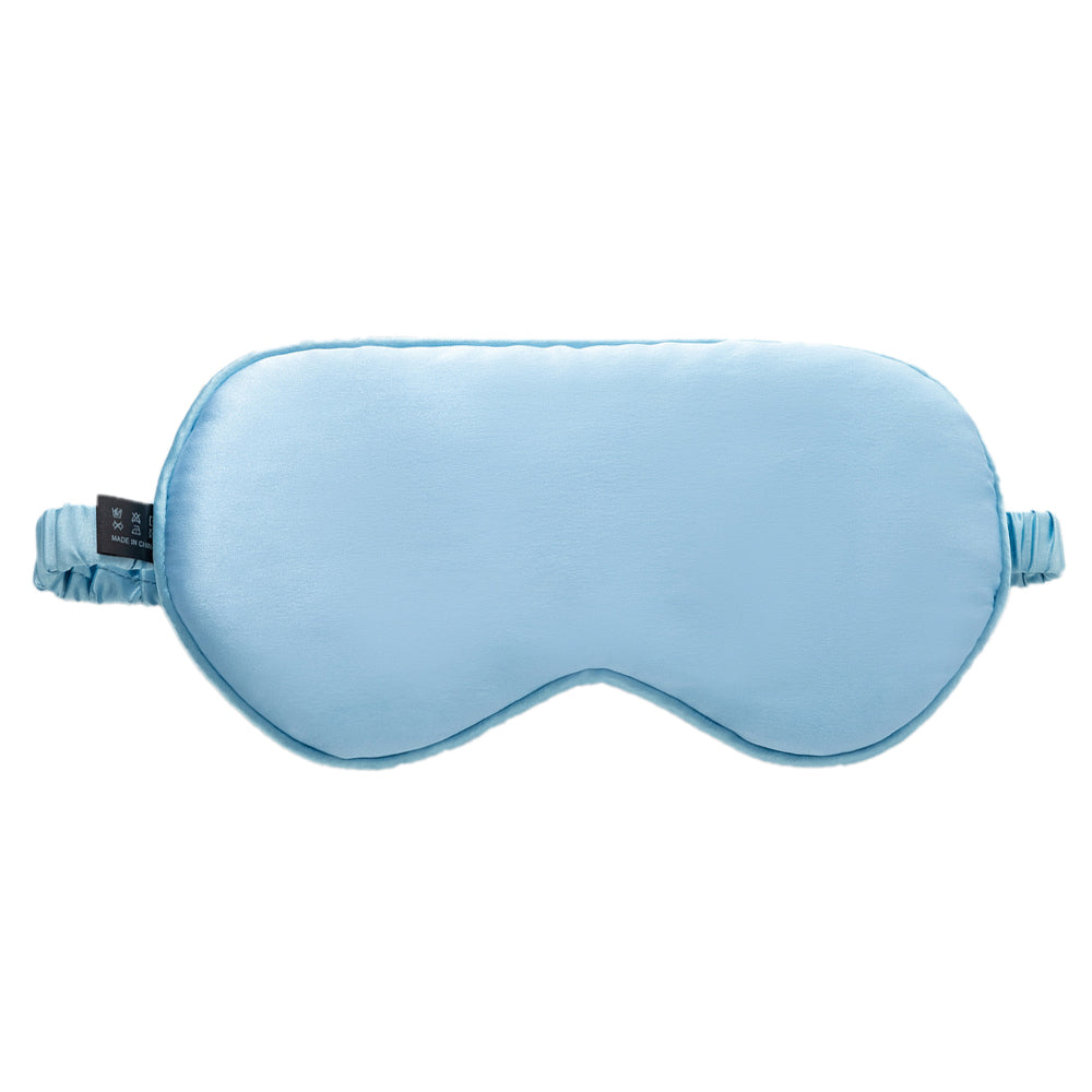 16 Momme Sleep Nap Mulberry Silk Eye Mask Elastic Headband Soft Eye Cover Eyeshade - Baby Blue