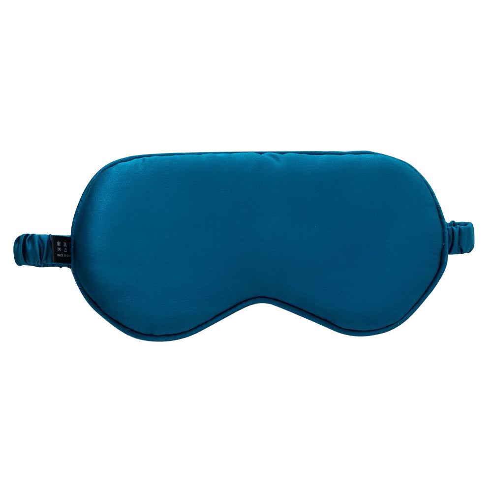 16 Momme Sleep Nap Mulberry Silk Eye Mask Elastic Headband Soft Eye Cover Eyeshade - Lake Blue