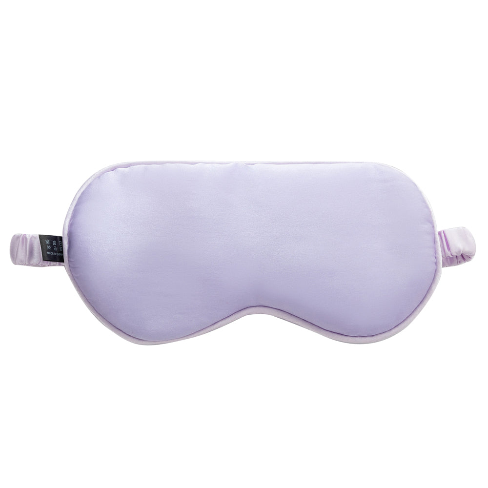 22 Momme Sleep Nap Eye Mask Mulberry Silk Elastic Headband Eye Cover Eyeshade - Light Purple