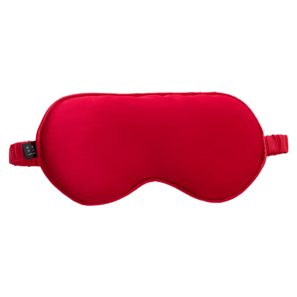 22 Momme Sleep Nap Eye Mask Mulberry Silk Elastic Headband Eye Cover Eyeshade - Red