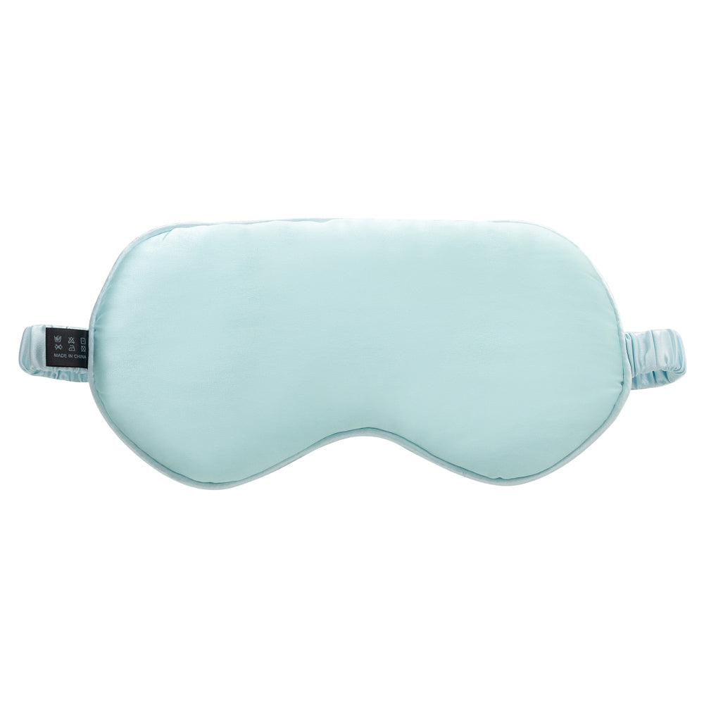 22 Momme Sleep Nap Eye Mask Mulberry Silk Elastic Headband Eye Cover Eyeshade - Cyan