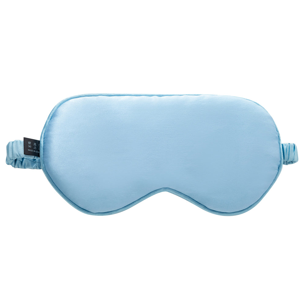 22 Momme Sleep Nap Eye Mask Mulberry Silk Elastic Headband Eye Cover Eyeshade - Baby Blue