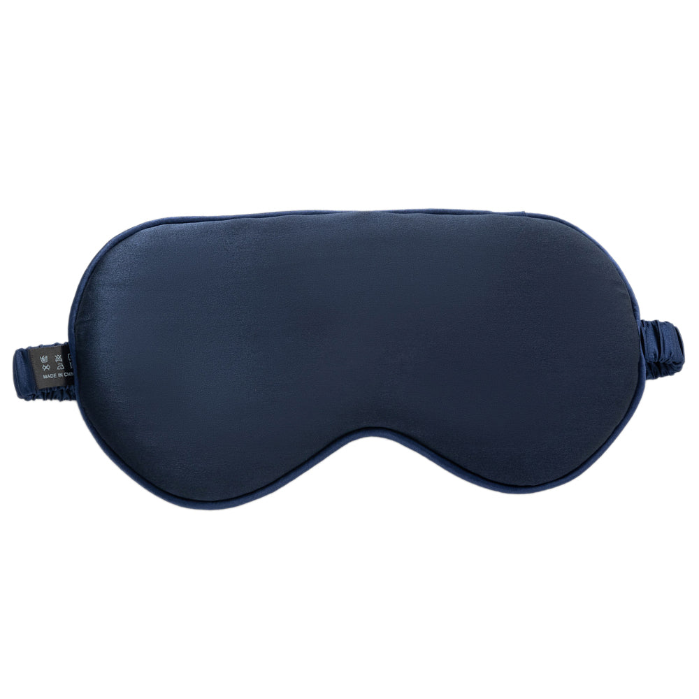 22 Momme Sleep Nap Eye Mask Mulberry Silk Elastic Headband Eye Cover Eyeshade - Dark Blue