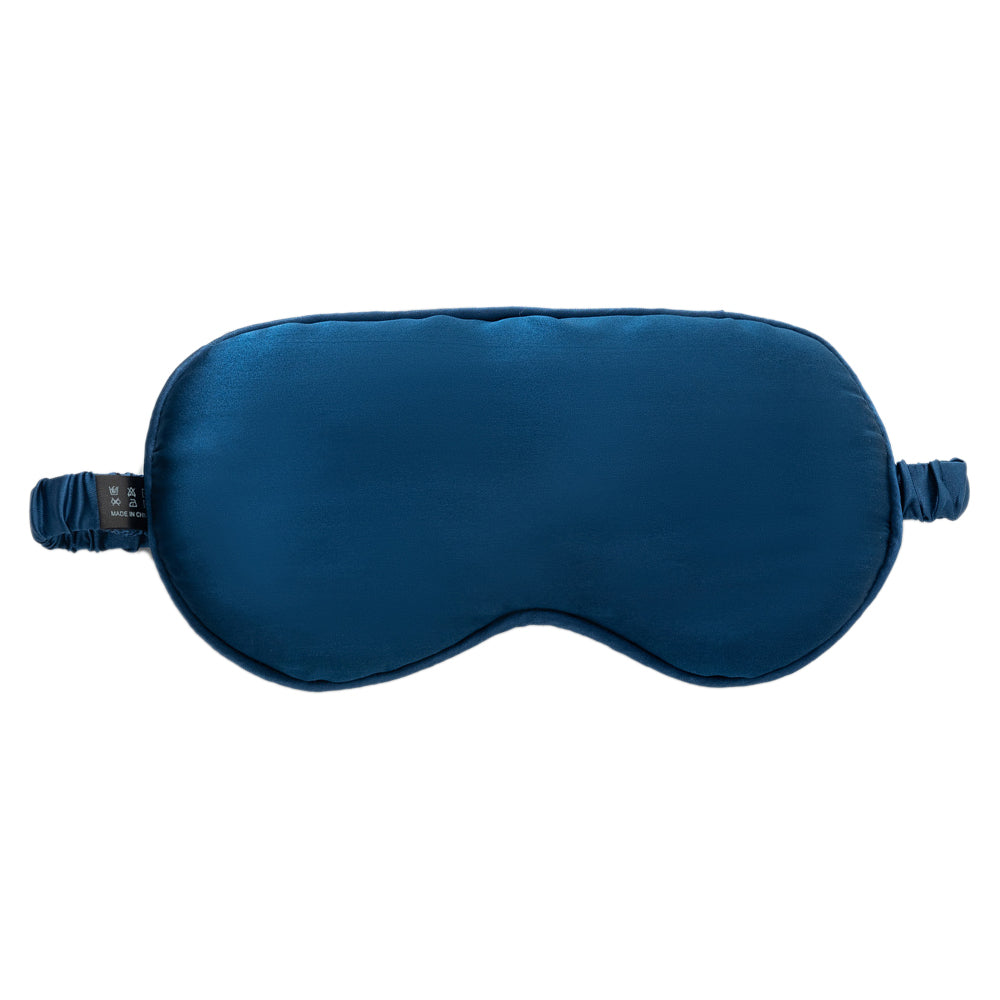 22 Momme Sleep Nap Eye Mask Mulberry Silk Elastic Headband Eye Cover Eyeshade - Navy Blue