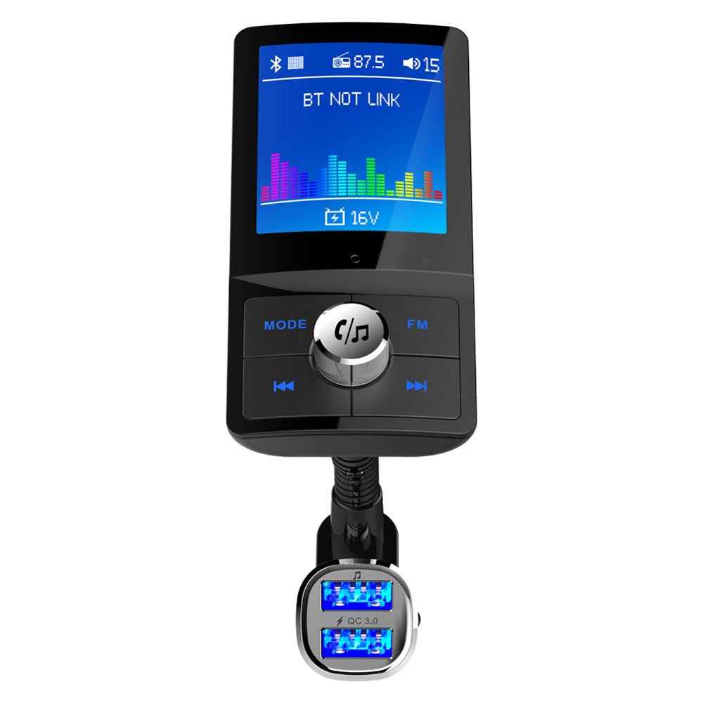 BC43 Car Bluetooth-compatible FM Transmitter MP3 Player QC3.0 USB Charger with LCD Display Screen