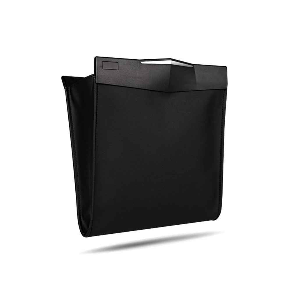 Foldable Car Hanging Seat Back Garbage Waste Bag Waterproof Organizer Storage Bag - Black