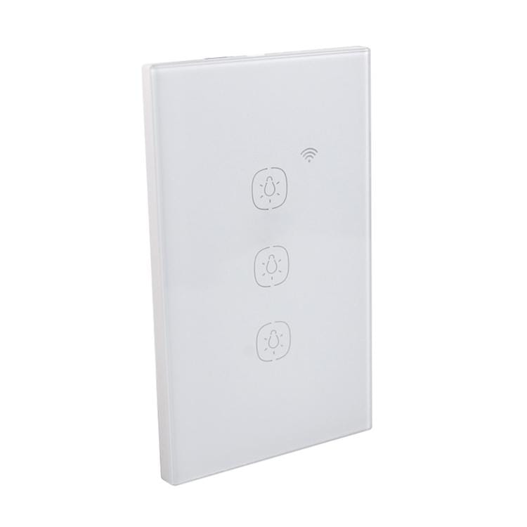 2.4G 3 Buttons Smart Light Wall Switch, Support Alexa / Google Home Voice Control, US Plug