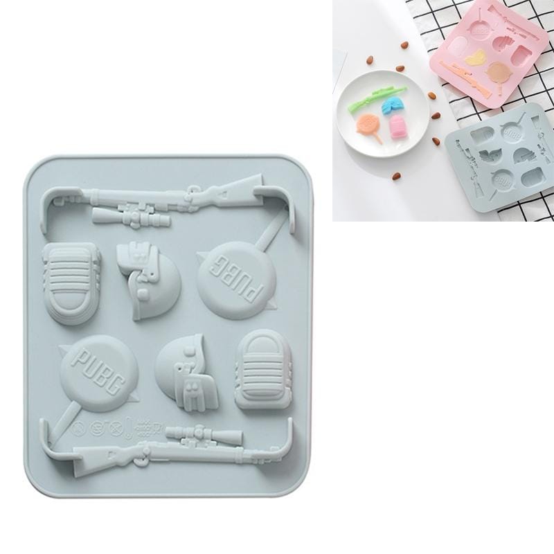 4 PCS Creative Toys Shape Ice Cream Silicone Mold Chocolate Candy Cake DIY Baking Tools (Blue)