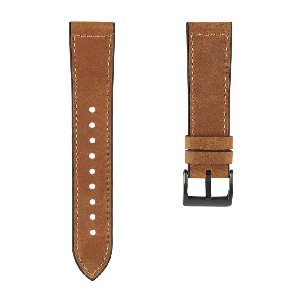 TPU + Leather Replacement Strap Watchband, Size:For Samsung Galaxy Watch 3 45mm (Crazy Horse Brown)