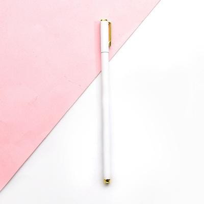 Small Fresh Candy Color Simple Thin Rod Metal Gel Pen (Metal gel pen-2050 white rod)