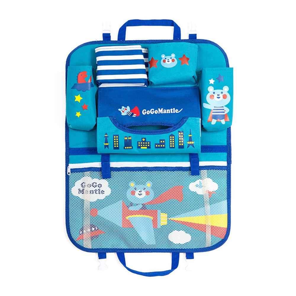 Bear - Cute Cartoon Pattern Car Back Seat Pocket Organizer Multi-pocket Hanging Bag Foldable Storage Collector