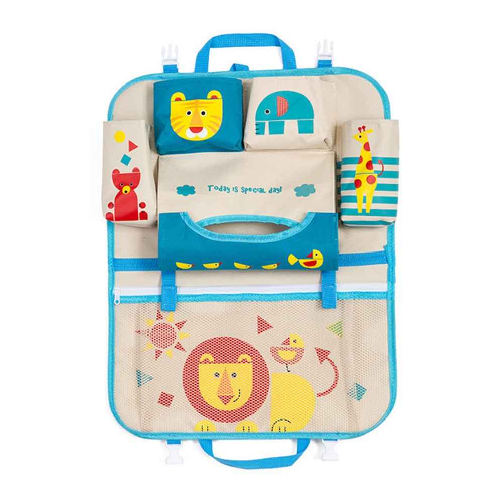 Lion - Cute Cartoon Pattern Car Back Seat Pocket Organizer Multi-pocket Hanging Bag Foldable Storage Collector