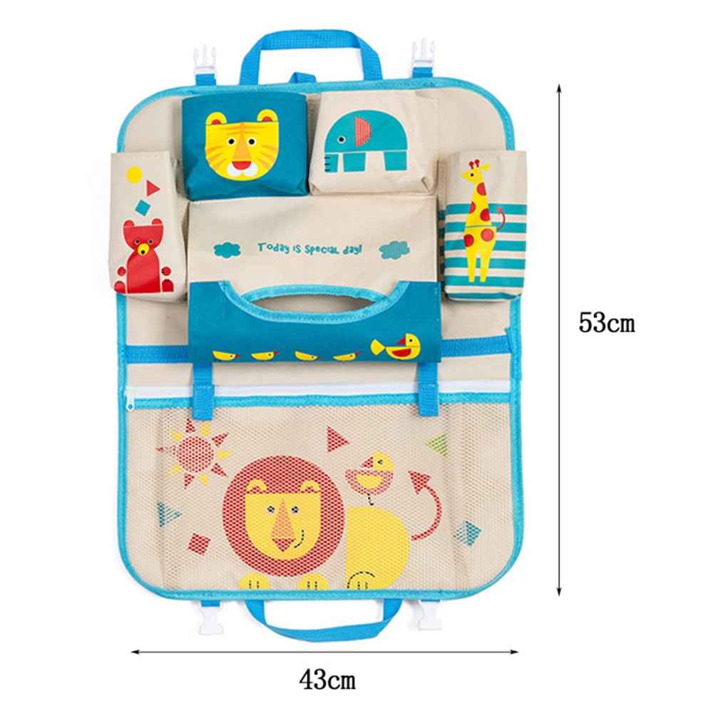 Lion - Cute Cartoon Pattern Car Back Seat Pocket Organizer Multi-pocket Hanging Bag Foldable Storage Collector