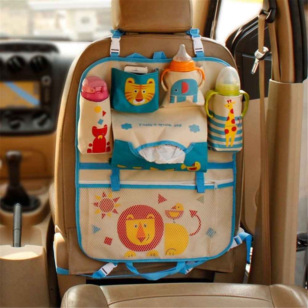 Lion - Cute Cartoon Pattern Car Back Seat Pocket Organizer Multi-pocket Hanging Bag Foldable Storage Collector