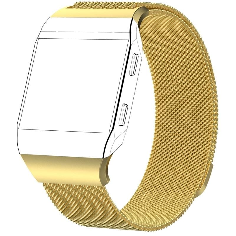 For FITBIT Ionic Milanese Watch Strap Small Size : 20.6X2.2cm (Golden)