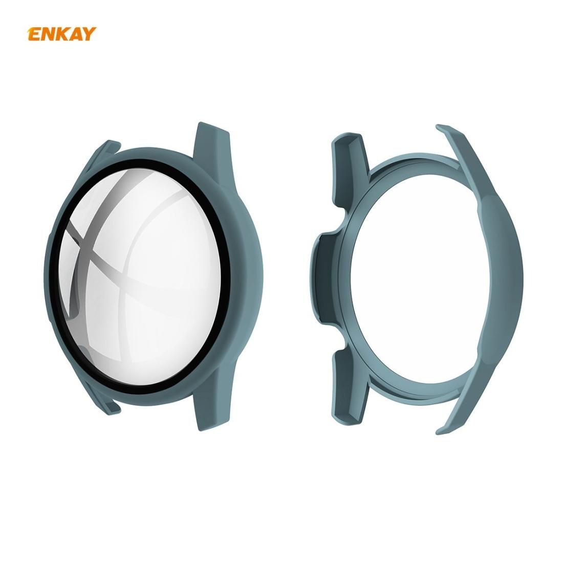 For Huawei Watch GT 2 46mm ENKAY Hat-Prince ENK-AC8202 Full Coverage PC Frosted Case + 9H Tempered Glass Protector (Green)
