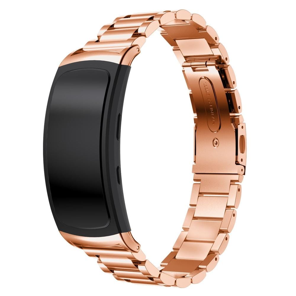 For Galaxy Gear Fit 2 & R360 Three Pearl Steel Watch Strap (Rose Gold)