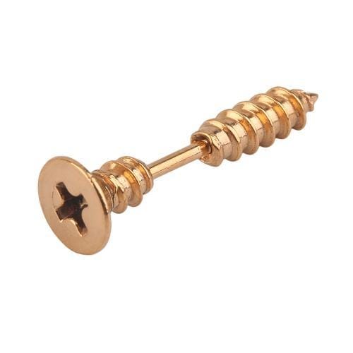 5 PCS Vacuum Plating Personality Titanium Steel Screw Stud Earrings (Gold)