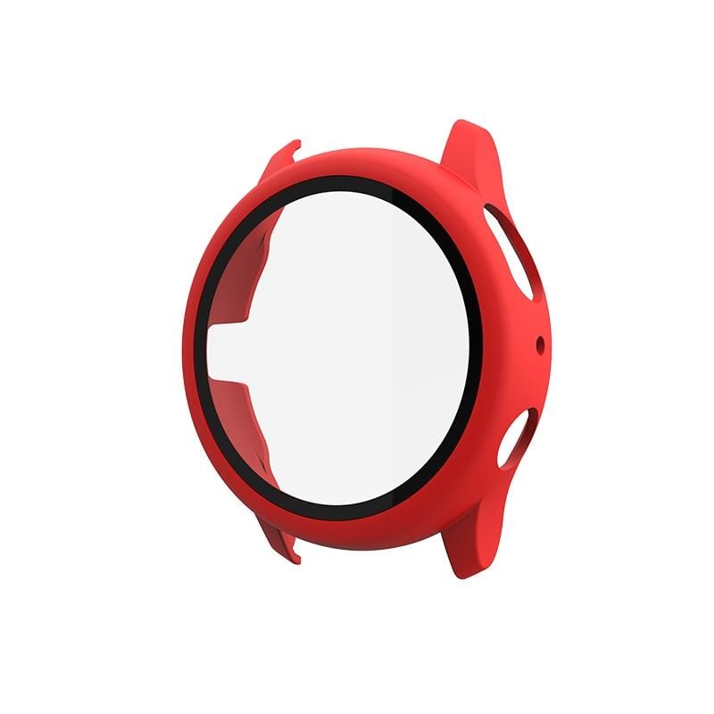 For Samsung Galaxy Watch Active 2 44mm PC Protective Case with Tempered Glass Film (Red)