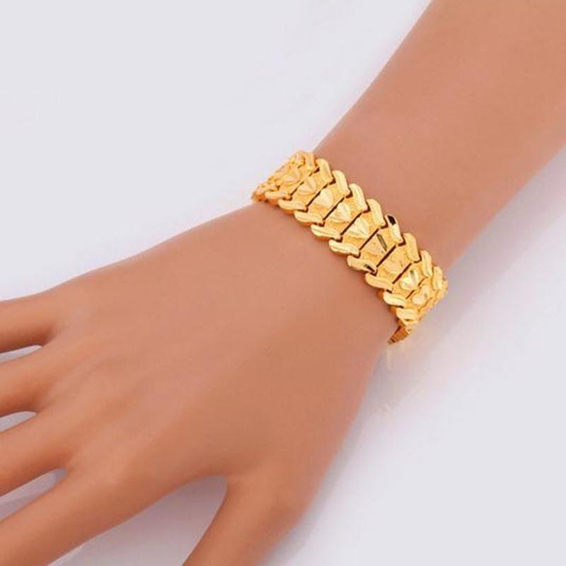 Fashion Brass Gold-plated Heart Bracelet Jewelry, Size: S (Gold)