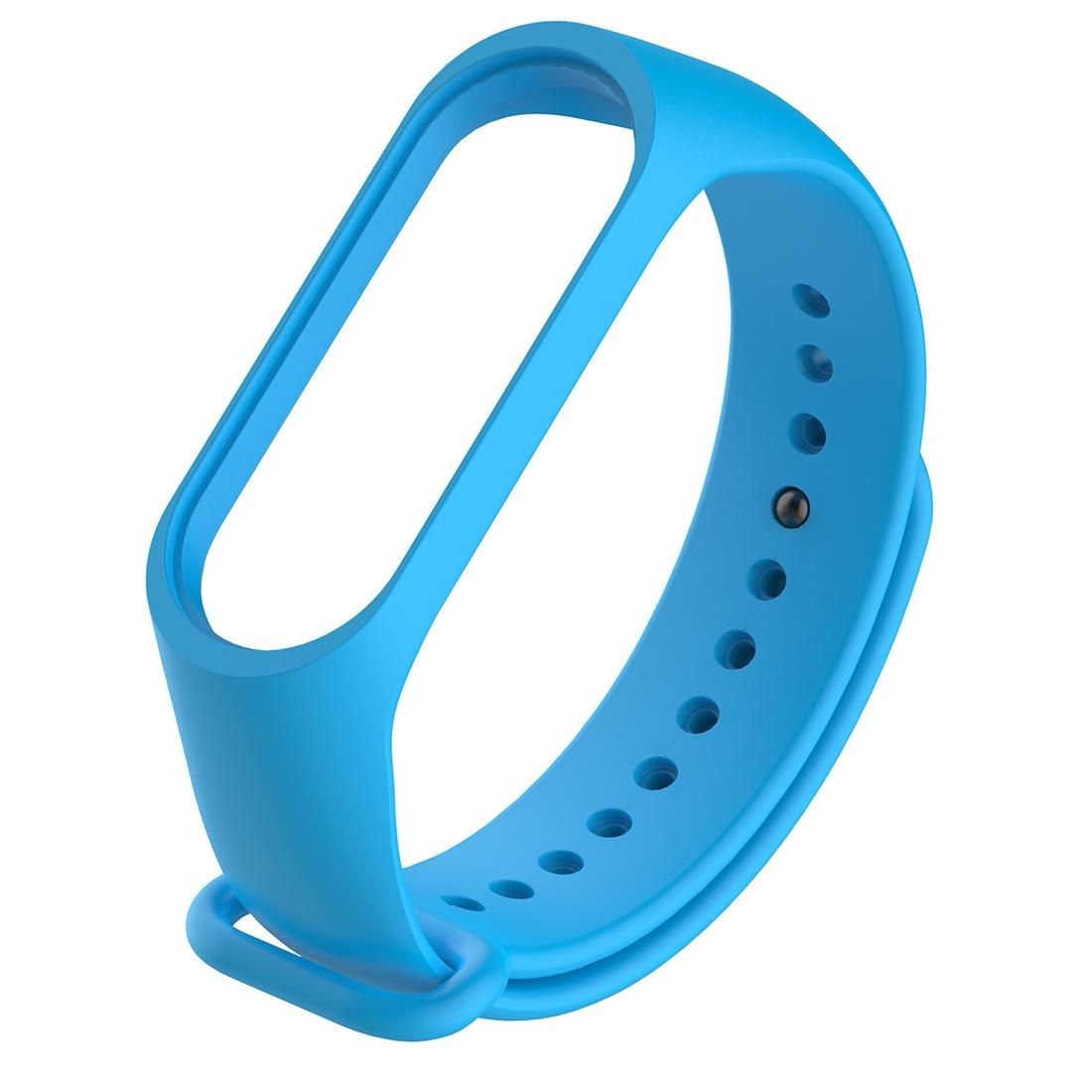 Bracelet Watch Silicone Rubber Wristband Wrist Band Strap Replacement for Xiaomi Mi Band 3 (Blue)