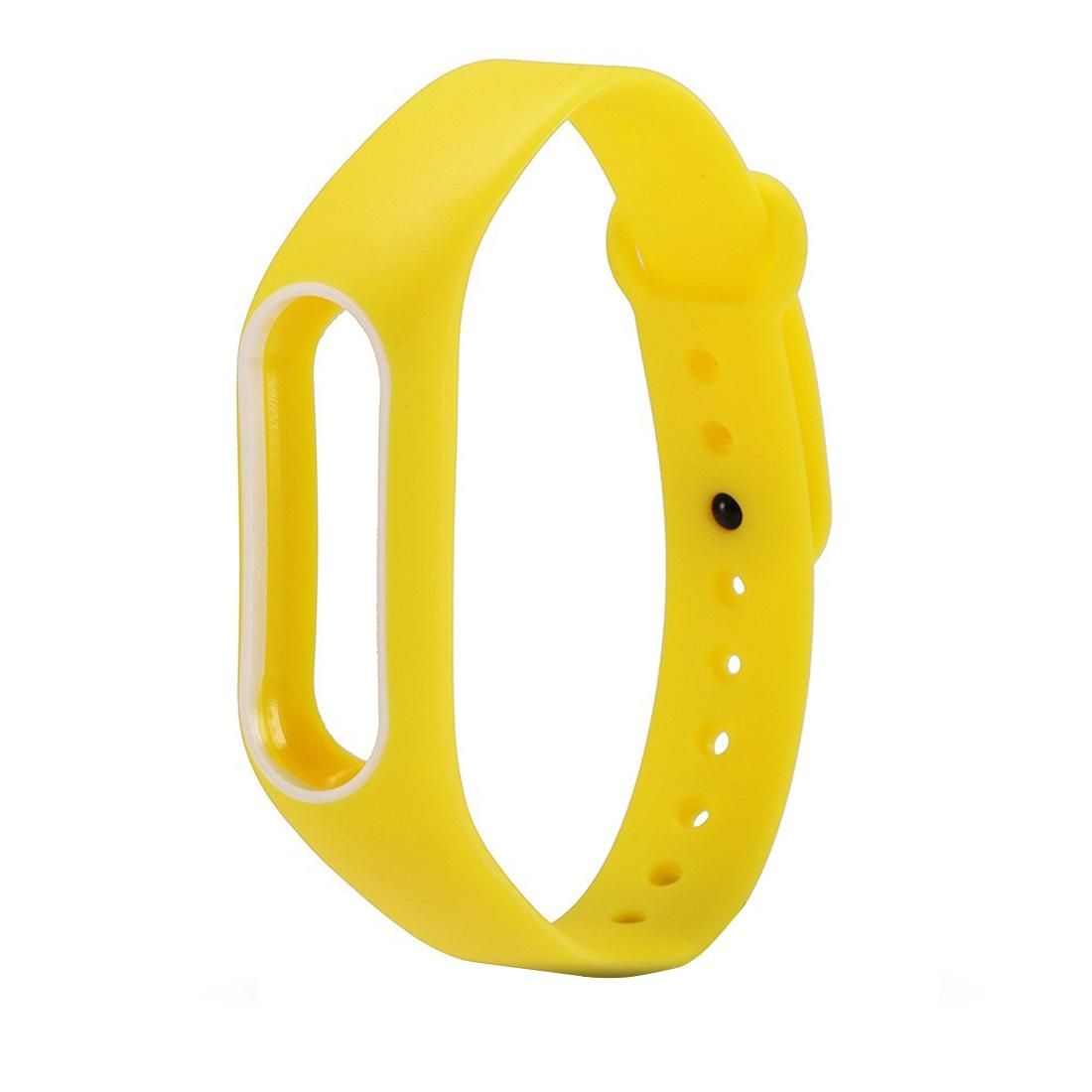 For Xiaomi Mi Band 2 Colorful Silicone Wrist Strap, Watch Band,Host not Included (Yellow)