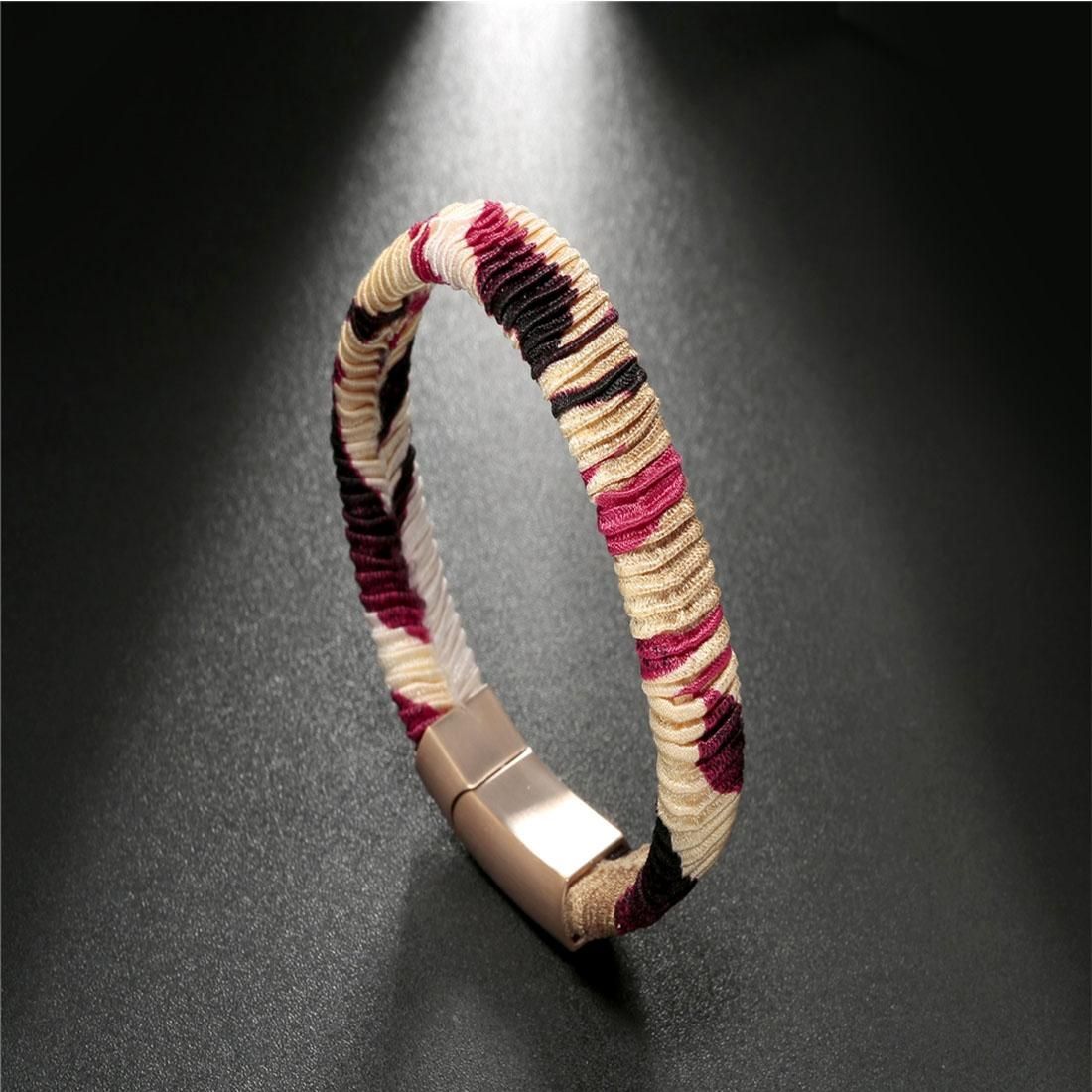 Simple Fashion Jewelry Unisex National Style Fold Leopard Leather Bracelet