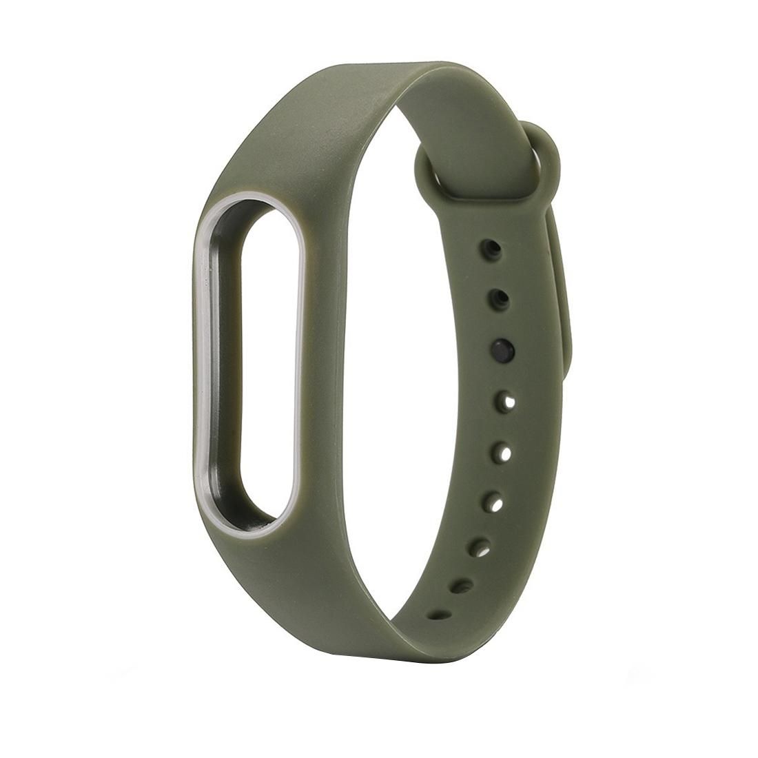 For Xiaomi Mi Band 2 Colorful Silicone Wrist Strap, Watch Band,Host not Included (Army Green)