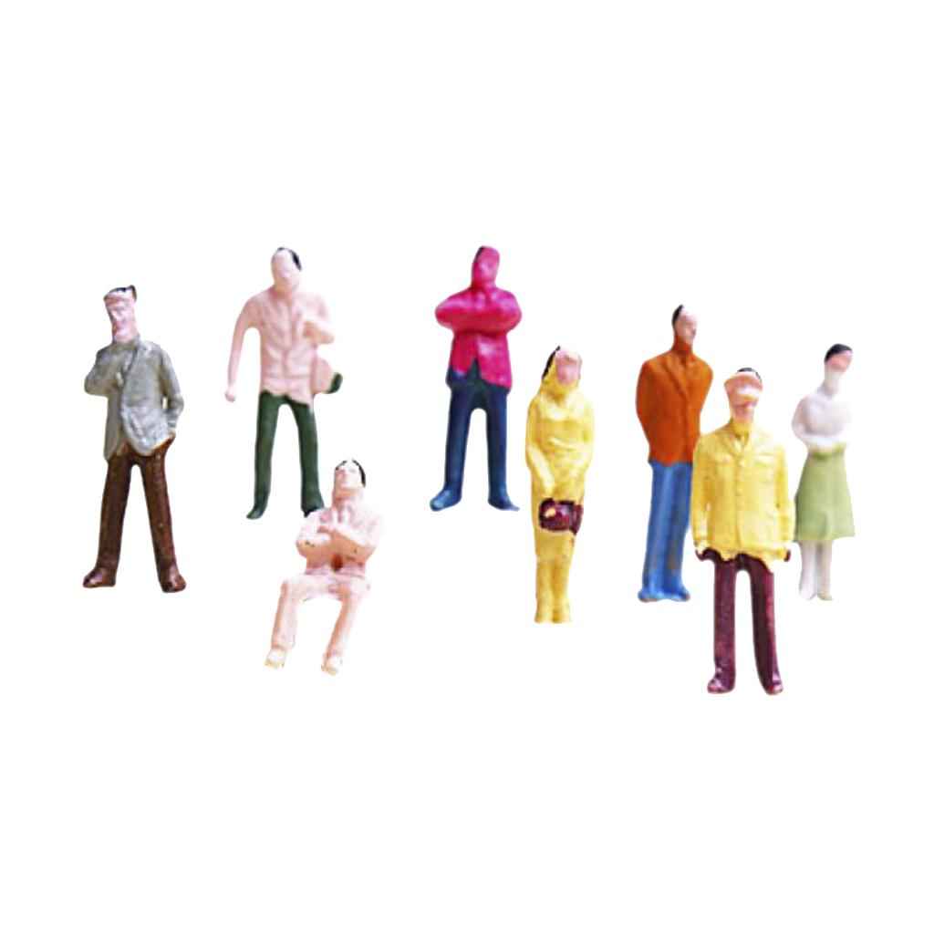100pcs Painted Model Train People Figures Scale TT (1 to 100)