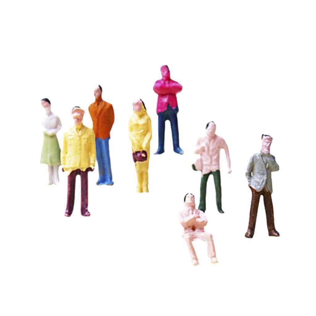 100pcs Painted Model Train People Figures Scale TT (1 to 100)