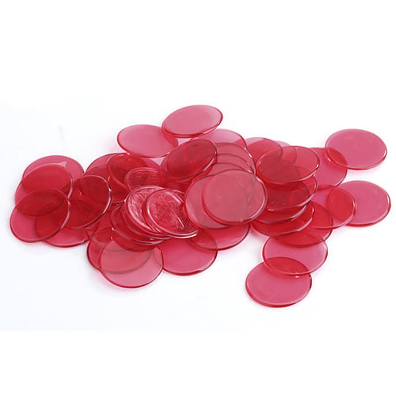 100pcs PRO POKER Counter Bingo Chips Markers 19mm for Bingo Game Card Red