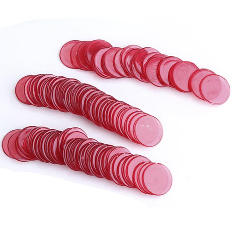 100pcs PRO POKER Counter Bingo Chips Markers 19mm for Bingo Game Card Red