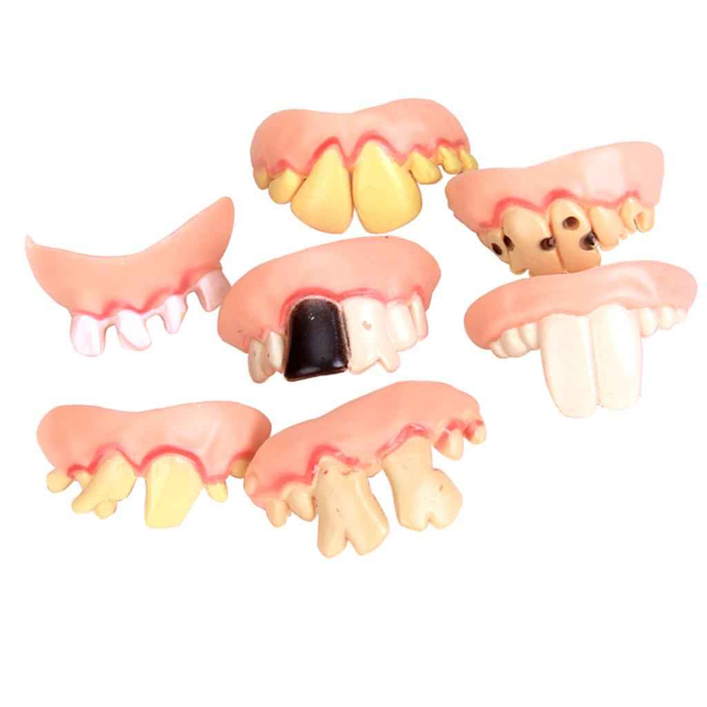 5Pcs Funny Gift Costume Party Ugly Gag Fake Teeth