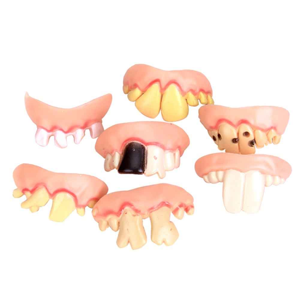 5Pcs Funny Gift Costume Party Ugly Gag Fake Teeth