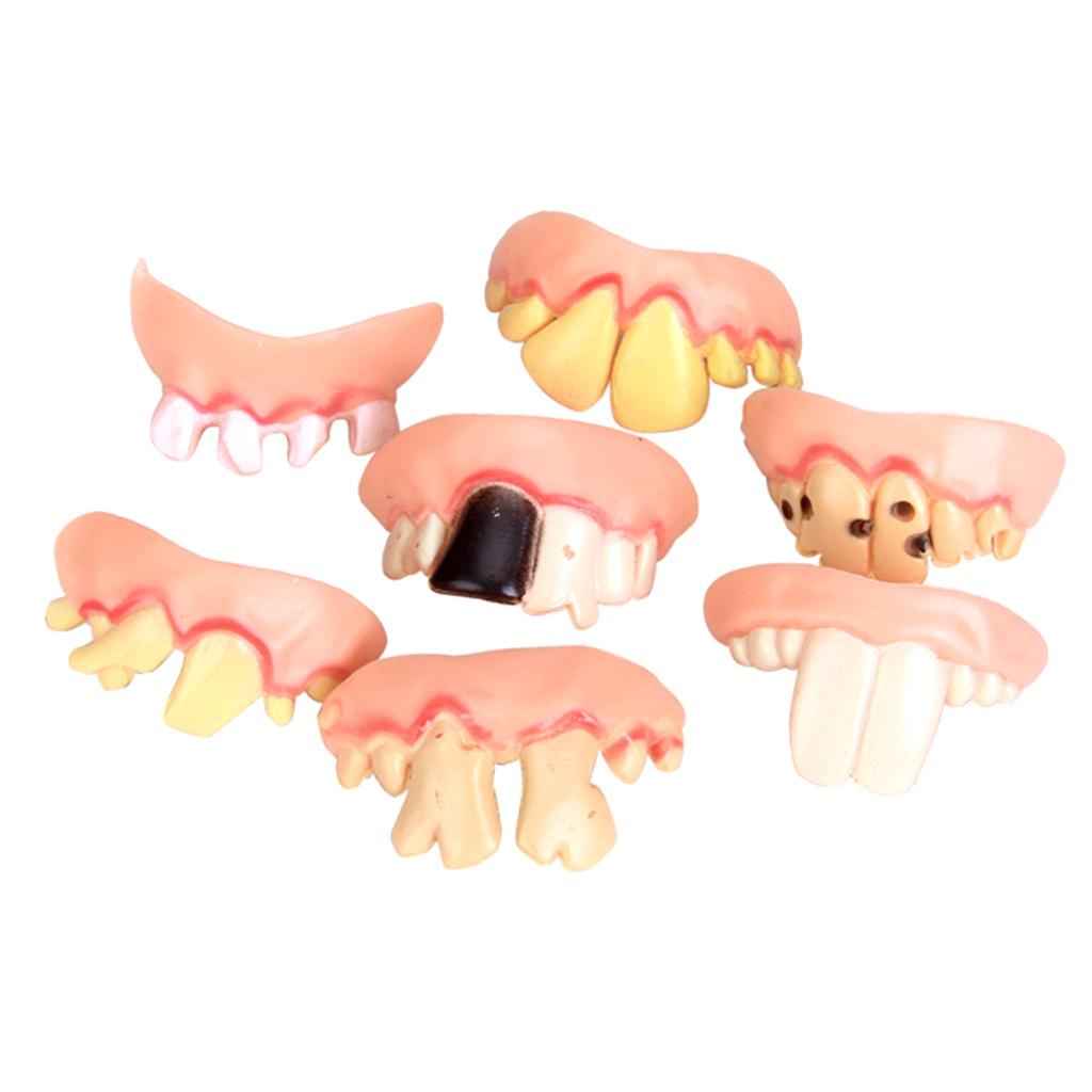 5Pcs Funny Gift Costume Party Ugly Gag Fake Teeth