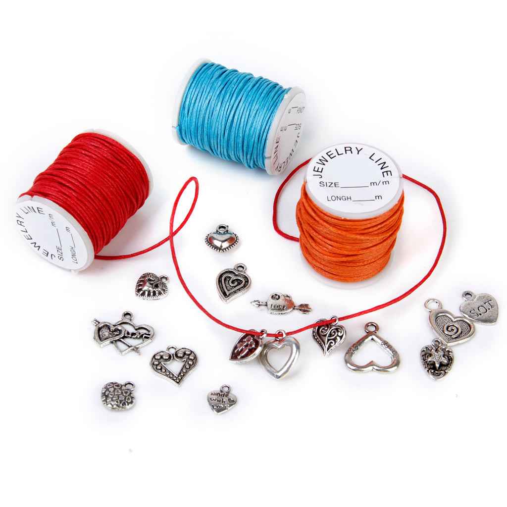 Alloy Silver Assorted Heart Shapes DIY Charms Pendants Beads Bulk Pack of 25
